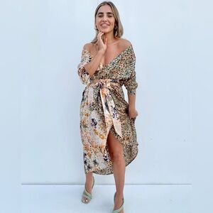 Never Fully Dressed Multicolor Asymmetrical Wrap Dress